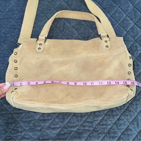 Free People Purse Bag Mojave Messenger Crossbody Leather Suede Tan Beige Boho - Picture 10 of 16